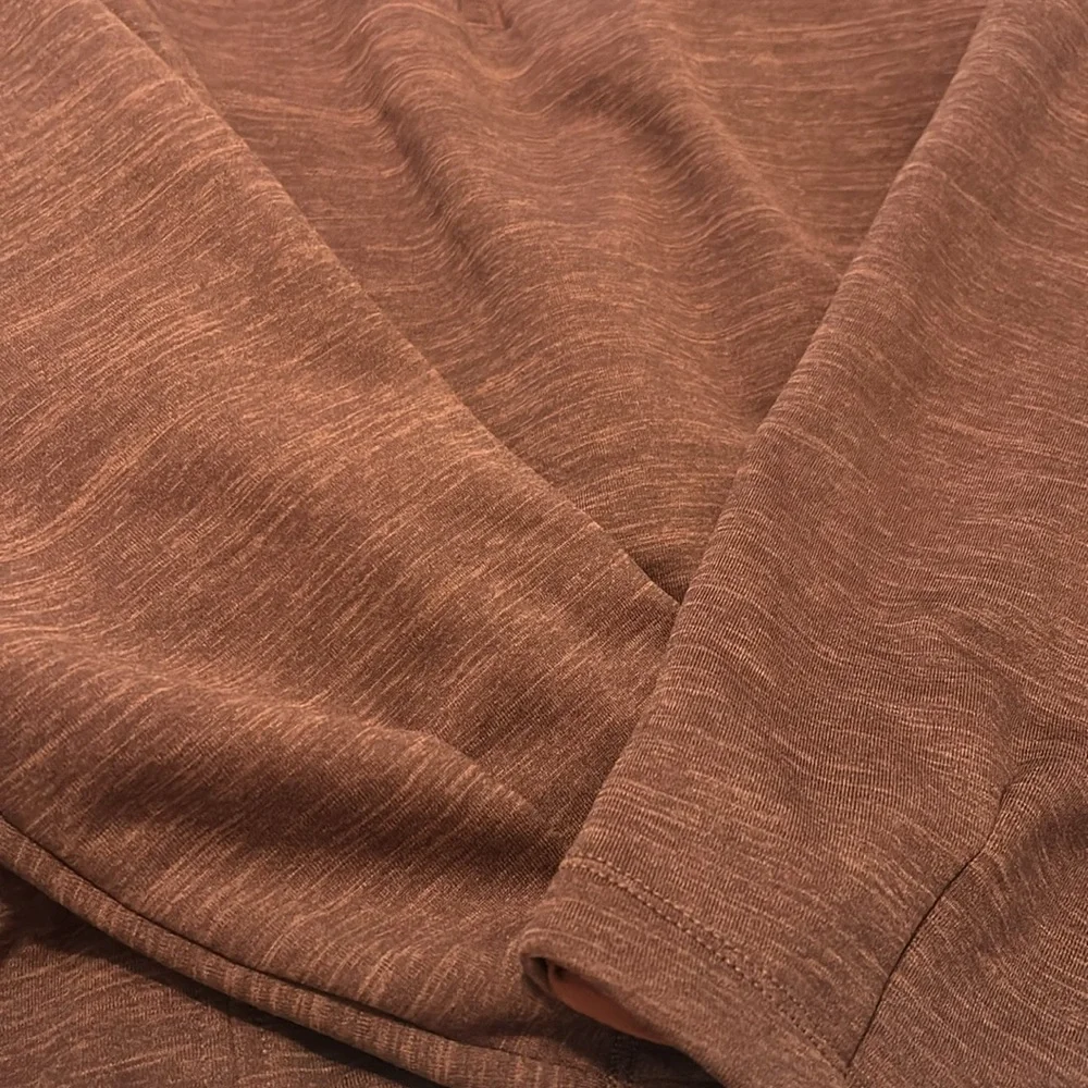 ATHLETA Altitude Polartec Half Zip Sweatshirt Size L Mahogany Heather - Picture 3 of 4